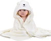 CUTEABLY Baby Towels with Hooded Ultra Soft Towels Newborn, Unique Animal Design for Boys and Girls (White)