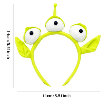 Leziazany Alien Headband Toy Stretchy Plush Eyeball Headband Three Eye Plush Alien Monster Headband For Christmas Party Cosplay