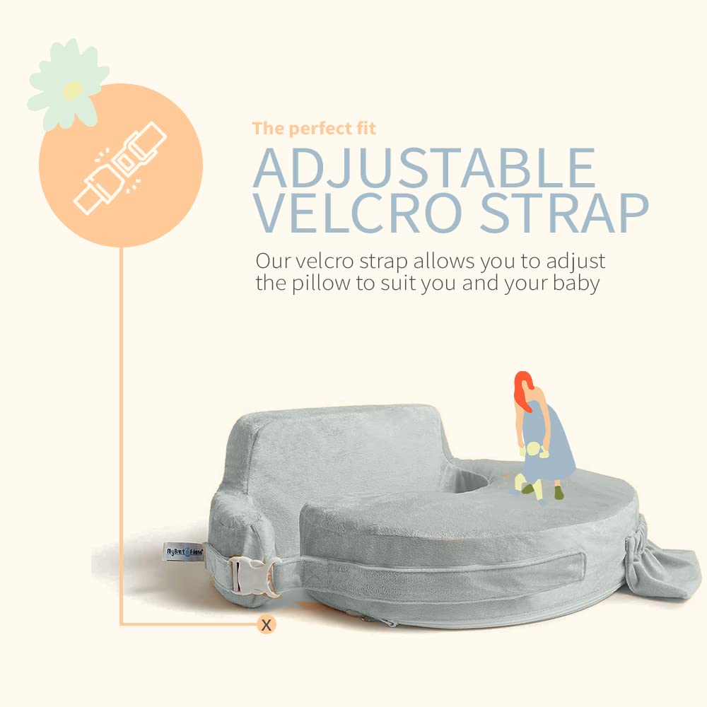 My Brest Friend Super Deluxe Nursing Pillow For Breastfeeding And Bottlefeeding With Lumbar Support, Convenient Pocket And Remov