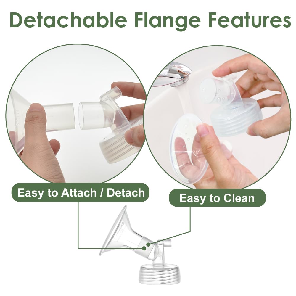 2X 22 Mm Maymom Two-Piece Wide Neck Pump Parts Compatible With Spectra S1,Spectra S2 Pumps And 2 Valves; Incl Wide Mouth Flanges