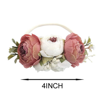 Bgfks Baby Girl Tutu Dress Elegant Lace Pom Pom Flutter Sleeve With Flower Headband Set(Dusty Rose,6 Months)