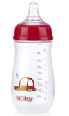 Nuby Wide Neck Bottle With Anti-Colic Air System, Colors/Prints May Vary, 1 Pack Of 1 Bottle