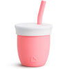 Munchkin C?Est Silicone! Open Training Cup With Straw For Babies And Toddlers 6 Months+, 4 Ounce, 1 Pack, Coral
