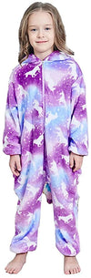 Riverchan Kids Unicorn Onesie Animal Pajamas Halloween Cosplay Costume Sleepwear Gift For Girls And Boys (6-8 Years, Purple Moon