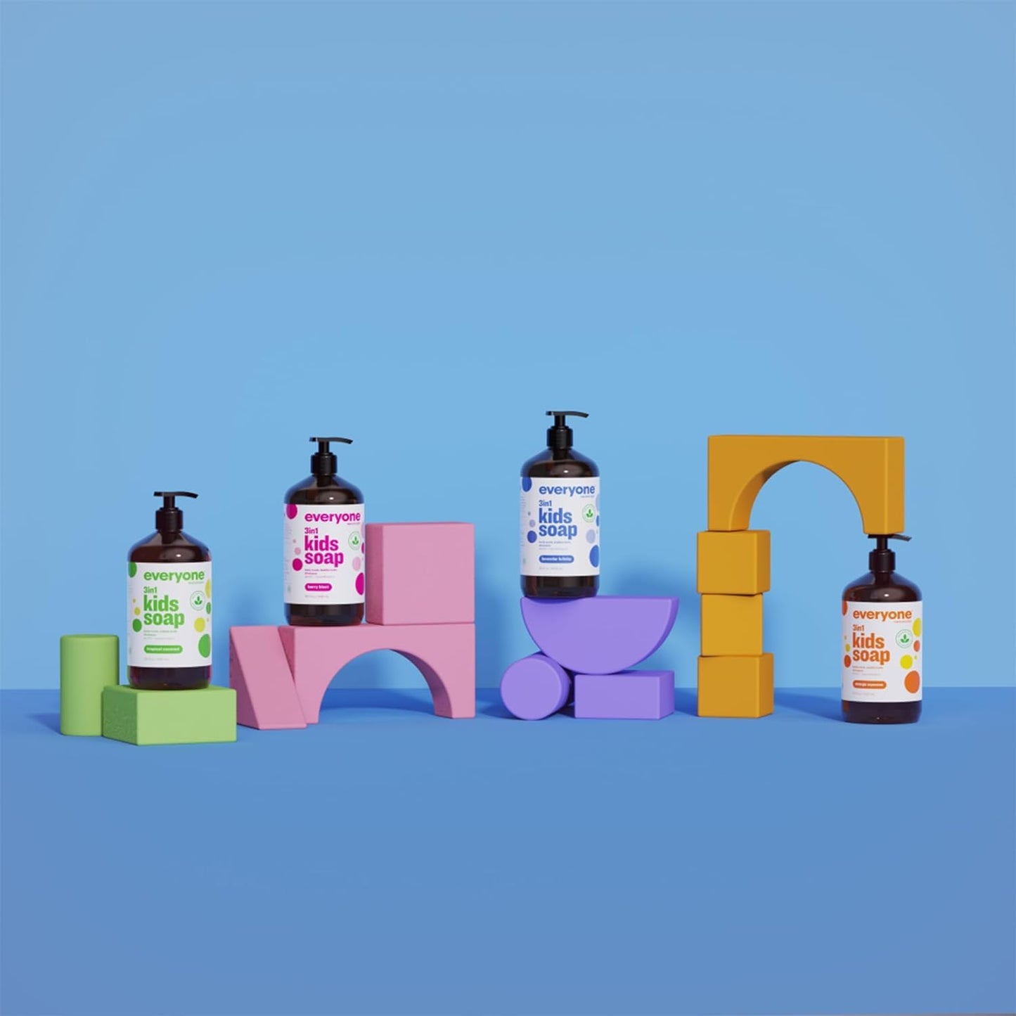 Everyone 3-In-1 Kids Soap, Body Wash, Bubble Bath, Shampoo, 32 Ounce (Pack Of 1), Orange Squeeze, Coconut Cleanser With Plant Ex