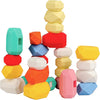 D-FantiX 39 PCS Silicone Sorting Stacking Rocks Stones, Sensory Learning Montessori Toys for 3 4 5 6 Year Old Kids, Educational