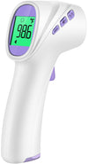 Forehead Thermometer for Adults, Kids & Babies, No-Touch Digital Thermometer with LCD Backlight Display, Fever Alarm and 1s Inst