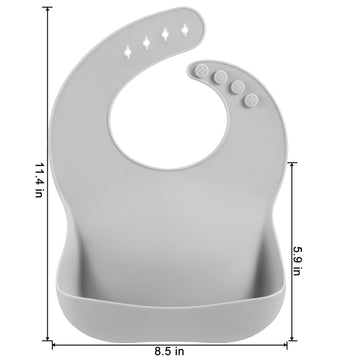 Pandaear 3 Pack Silicone Baby Bibs For Boys Girls| Waterproof Toddler Bibs| Adjustable Unisex Baby Bibs For Eating| Bpa Free Sof