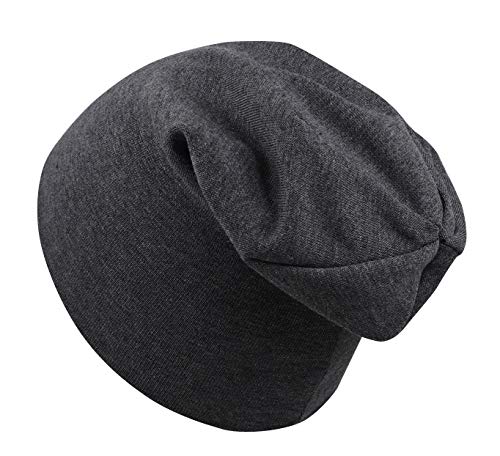 Simleshine Toddler Cotton Beanies For Boys Baby Warm Slouchy Skullcap Hats Toddler Beanie Knit Caps Black,Deep Gray