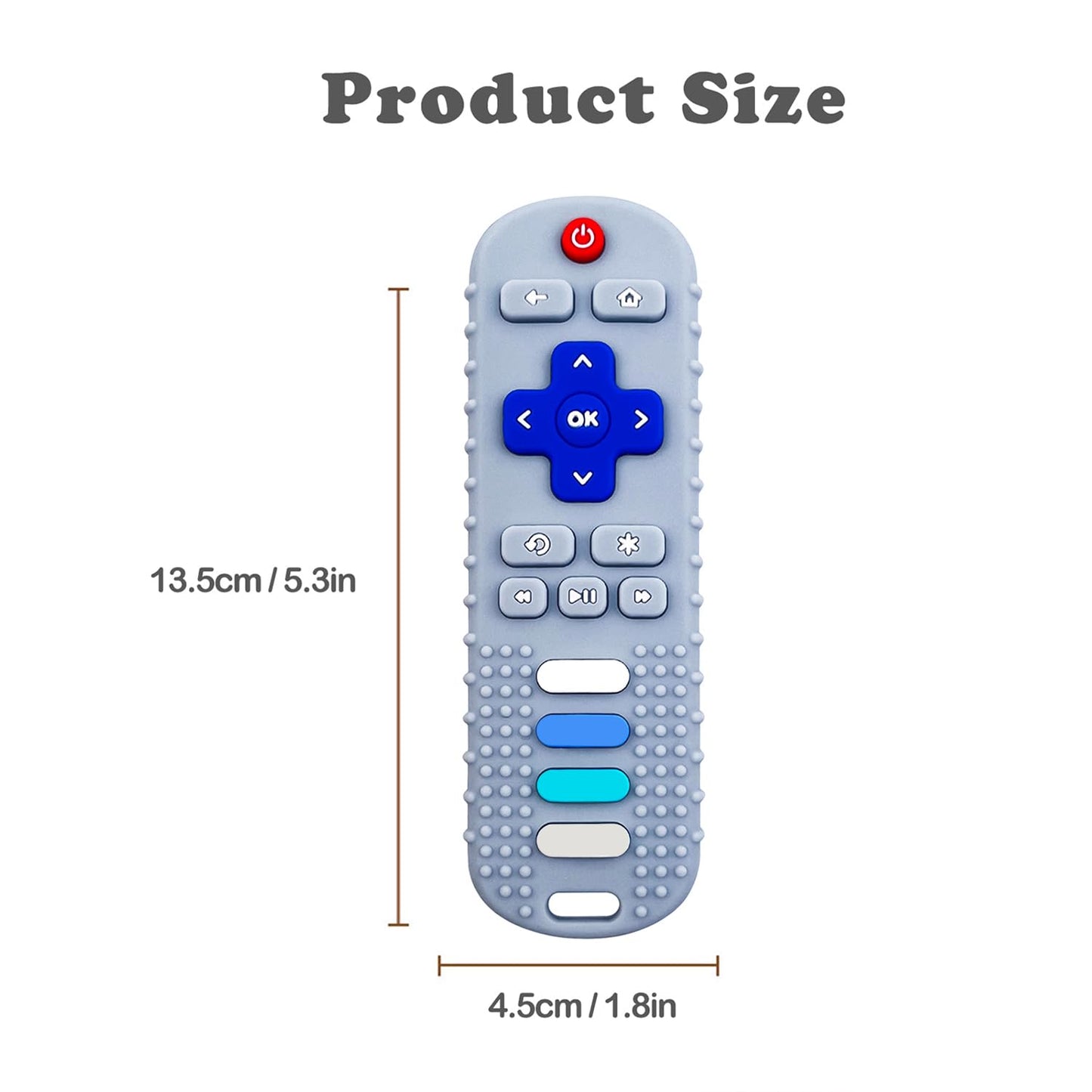 YAPROMO 2Pcs Teething Toys, Silicone TV Remote Teethers for Baby Toy Remote Teethetr for Infant Toddler Kids/Boy/Girl, BPA Free