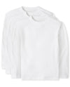 The Children'S Place Baby Boys And Toddler Long Sleeve Basic Layering T-Shirt Shirt, White 3 Pack, 5T Us