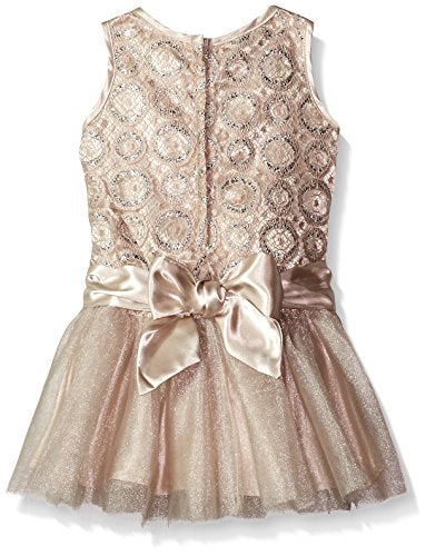 Biscotti Baby Girls' Luminous Lace Dress With Tulle Skirt, Gold, 24 Months