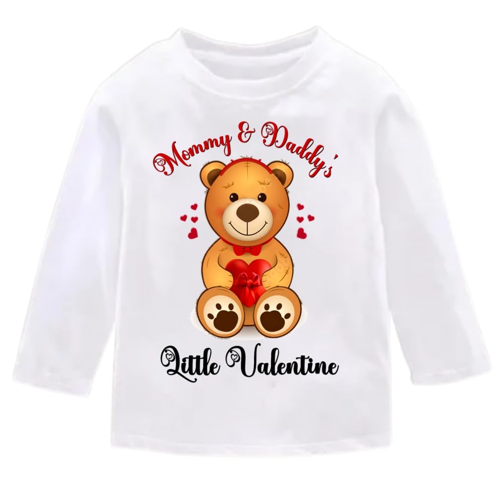 Printmate Cotton White Long Sleeve Tees Mommy And DaddyS Little Valentine Kids TShirt For Baby Boys And Girls C969