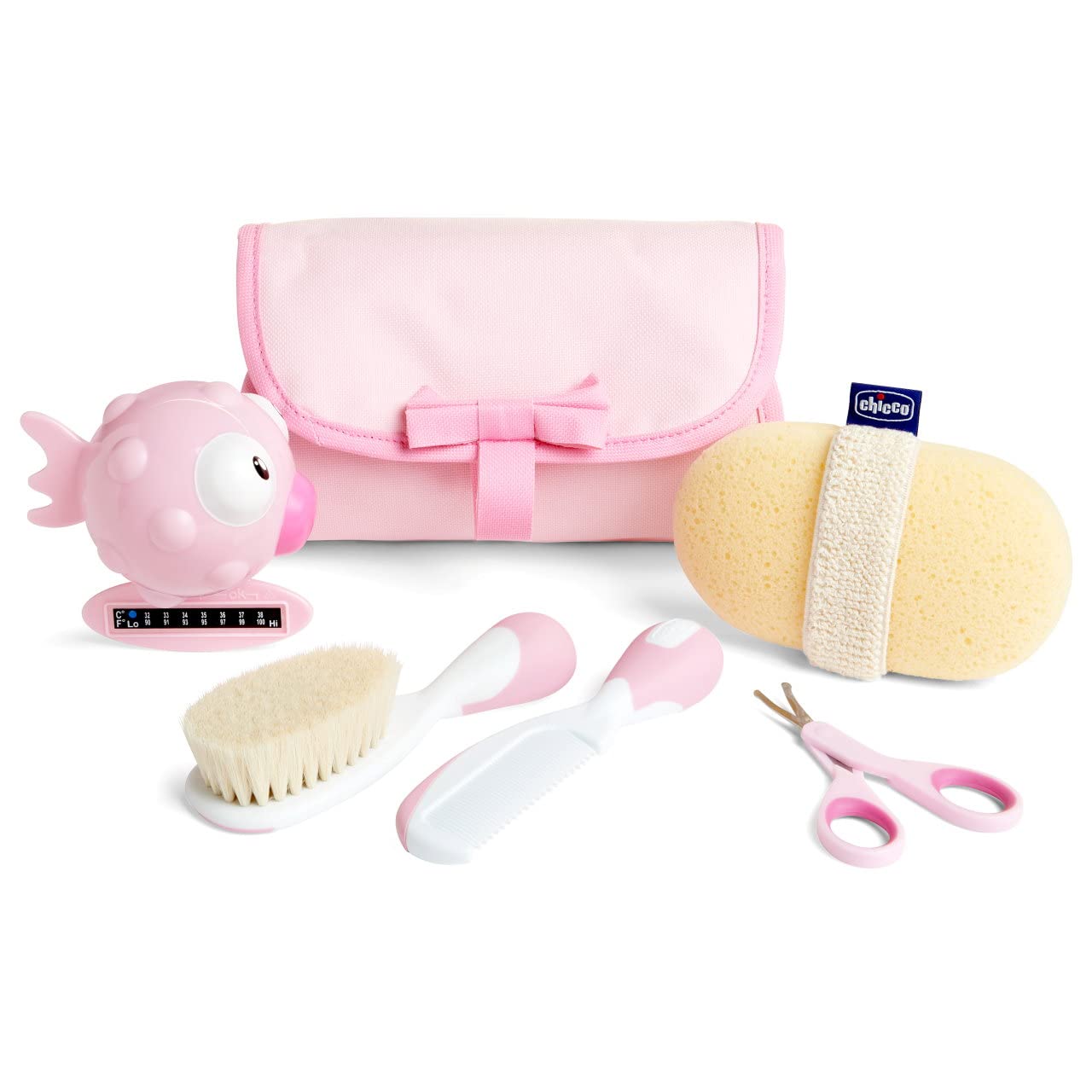 Chicco My First Beauty Set 5-in-1, Chicco Hygiene Set for Newborns, Products for Hygiene Children, Comb, Brush, Nail Scissors, T
