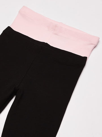 The Children'S Place Baby Girls And Toddler Girls Leggings,Black/Shell 2 Pack,4T