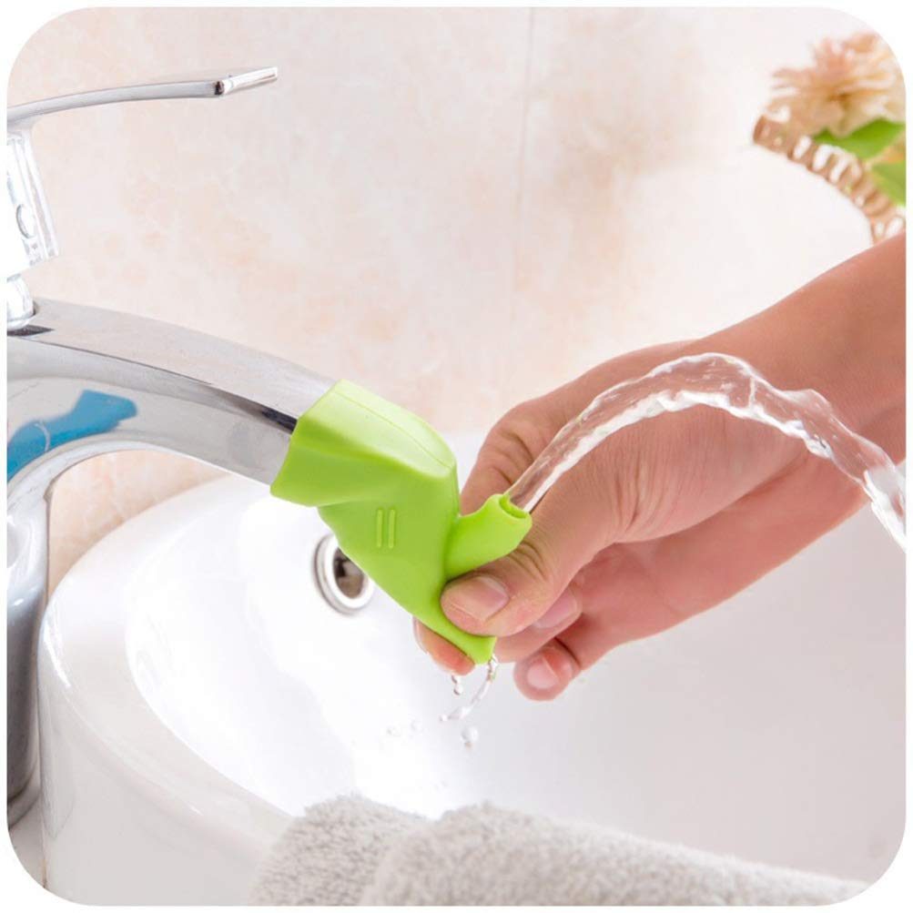 3Pcs Silicone Faucet Extender Spout Cover Faucet Extender Protector Sink Extender For Children Toddler (Green Blue Pink)