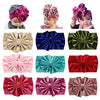 Cinaci 9 Pack Solid Soft Velvet Stretchy Knot Bowknot Hair Bows Wide Headbands Headwraps Autumn Winter Hair Accessories For Baby