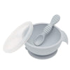 Bumkins Baby Bowl, Silicone Feeding Set With Suction For Baby And Toddler, Includes Spoon And Lid, First Feeding Set, Training E