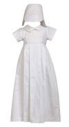2-Piece 100% Cotton White Weaved Romper With Detachable Gown, Xs (0-3 Months)