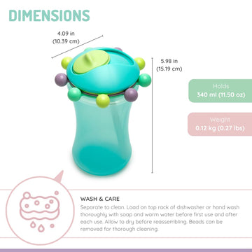 Melii Abacus Straw Sippy Cup 11.5 Oz Toddler And Baby (Blue 1 Pack)