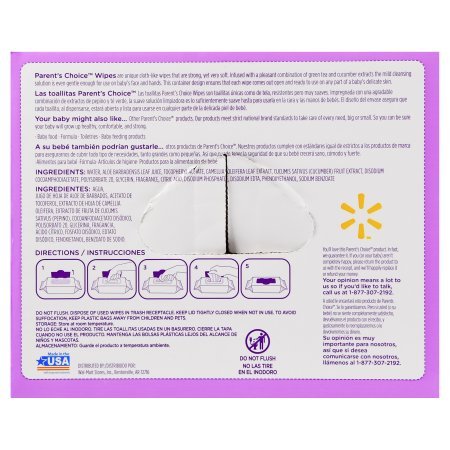 Parent'S Choice Refreshing Cucumber Scent Baby Wipes 800 Quilted Sheets