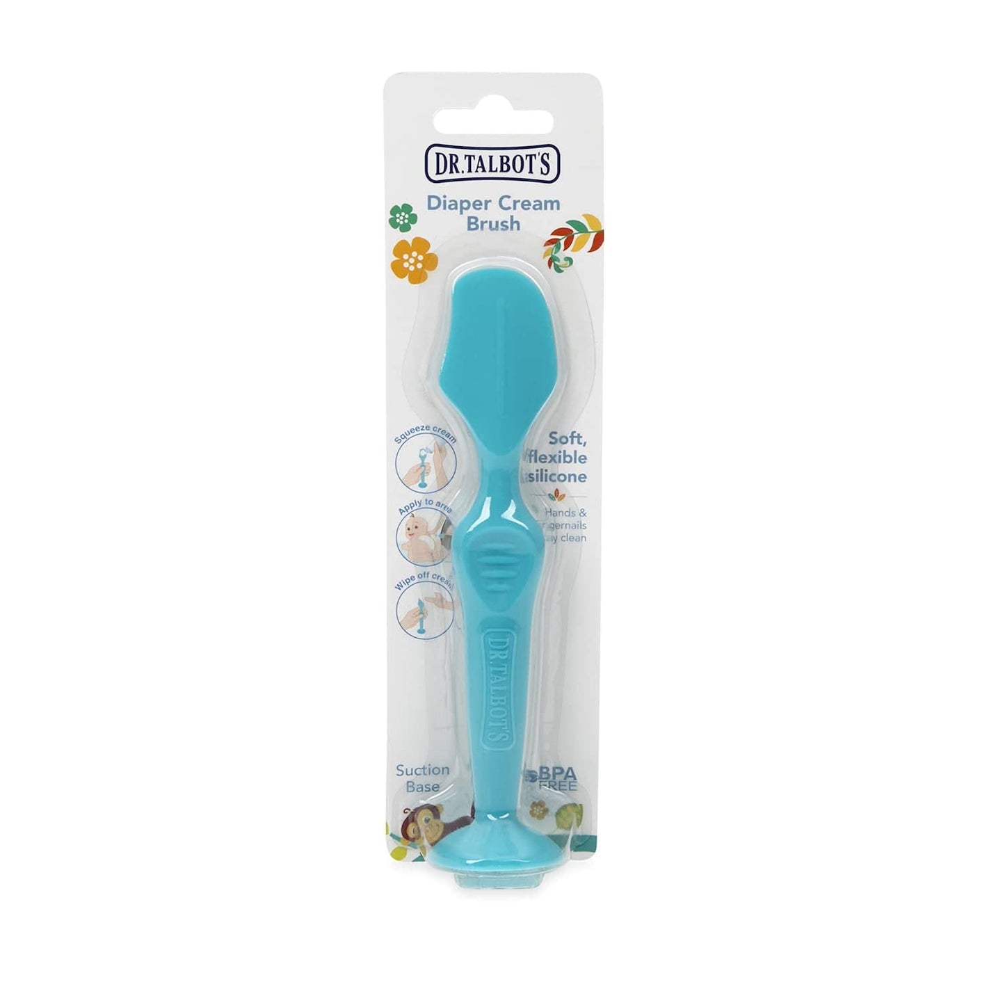 Nuby Dr. Talbots Silicone Diaper Cream Brush With Suction Base, Aqua (Pack Of 16)