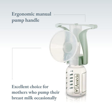 Ameda Portable Manual Breast Pump, Breast Feeding Essentials, Portable, Bpa And Dehp Free