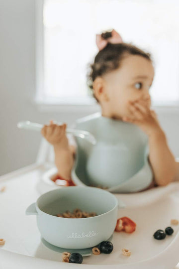 Ullabelle Suction Toddler Plates & Bowls Complete Set W/Spoon- Bpa Free 100% Food Grade Silicone- Microwave & Dishwasher Safe Ba