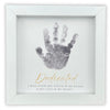 The Grandparent Gift Company- White Shadowbox Frame 6 X 6 Table Or Shelf Frame With Dedicated Sentiment- Baby Handprint Dedic