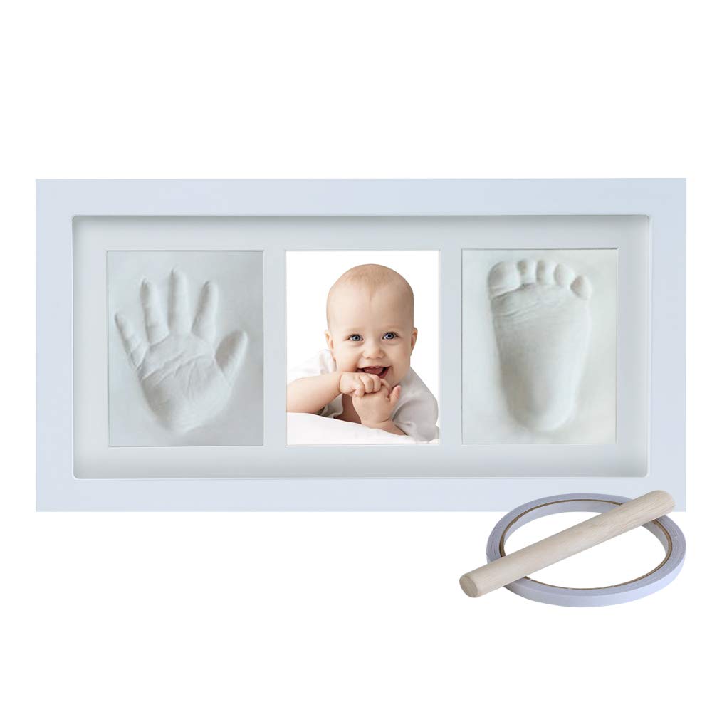 Baby Hand And Footprint Keepsake, Non-Toxic Clay Photo Frame Registry Kit For Wall Mount & Desktop Mount Decor, Perfect Shower G