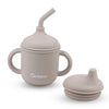 Ginbear 2-In-1 Sip-N-Straw Cup For Baby, Spill Proof Non-Toxic Bpa Free Food Grade Silicone Training Transition Sippy Cup For To