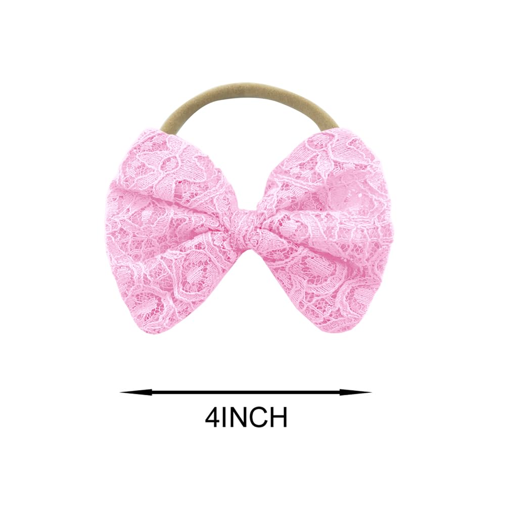 Bgfks Baby Girl Tutu Dress Elegant Lace Pom Pom Flutter Sleeve With Flower Headband Set(Pink,12 Months)