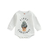 Kuriozud Newborn Baby Boy Girl First Christmas Outfit Cute Tree Sweatshirt Romper Oversized Sweater Tops Fall Winter Clothes (Fi