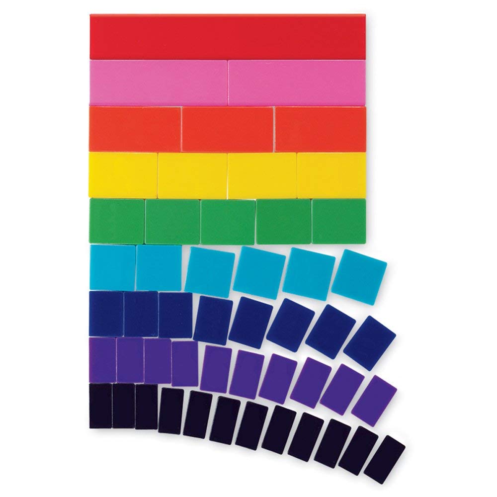 hand2mind Plastic Rainbow Blank Fraction Tiles, Montessori Math Materials, Fraction Manipulatives, Unit Fraction, Fraction Bars