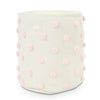 Sunnymove 17.5 D x 20.8 H Pink Pom Pom Basket Bin Blush Large Cotton Canvas Laundry Hamper Baby Girl Laundry Basket Storage, Bab