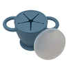 Bravejusticekidsco | Snack Attack Ii Snack Cup | Collapsible Silicone Snack Container | Toddler And Baby Snack Catcher Lid (Blue