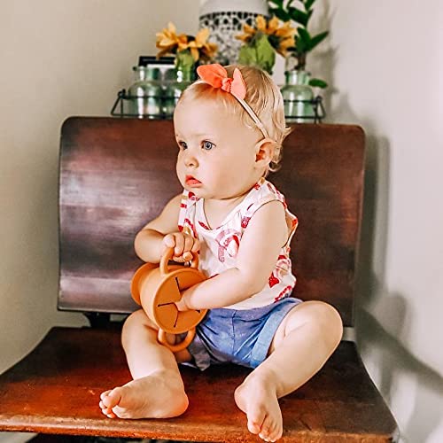 Bravejusticekidsco | Snack Attack Ii Snack Cup | Collapsible Silicone Snack Container | Toddler And Baby Snack Catcher Lid (Hone