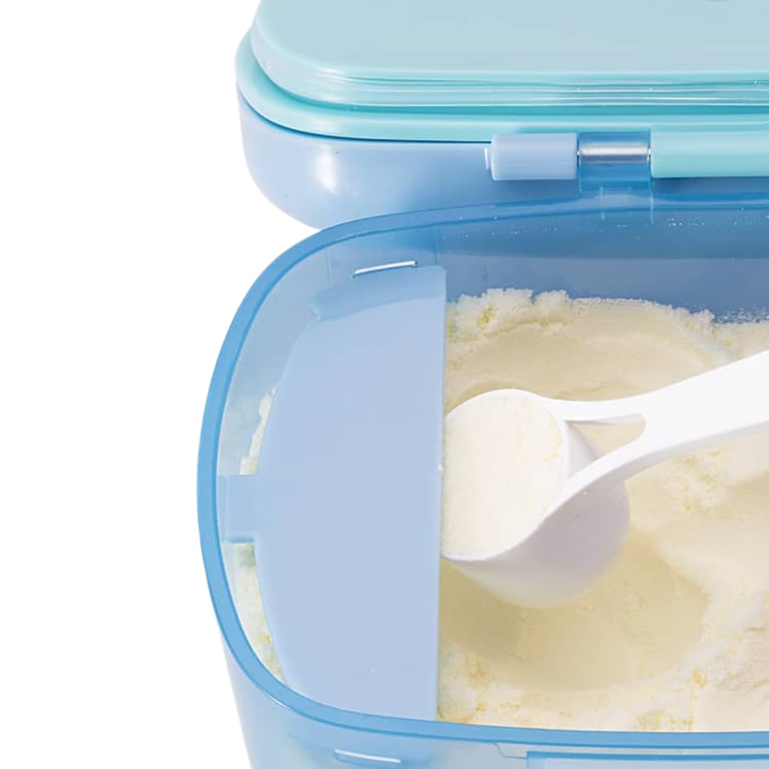 Tempo Baby Portable Formula Dispenser, Formula Dispenser With Scoop And Scraper, 300G 1000Ml (Blue)