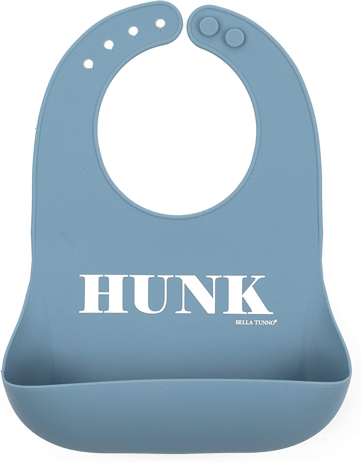 Bella Tunno Wonder Bib - Adjustable Silicone Baby Bibs for Boys, Durable and Waterproof BPA Free Silicone, Hunk