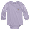 Carhartt Unisex Baby Long-Sleeve Pocket Bodysuit Onesie, Lavender Purple, 18 Months
