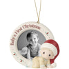 Precious Moments 201010 Babys 1St Christmas Photo Frame Bisque Porcelain Ornament