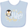 Inktastic Happy New Year With Cute Penguin Baby Bib Light Blue 3921E