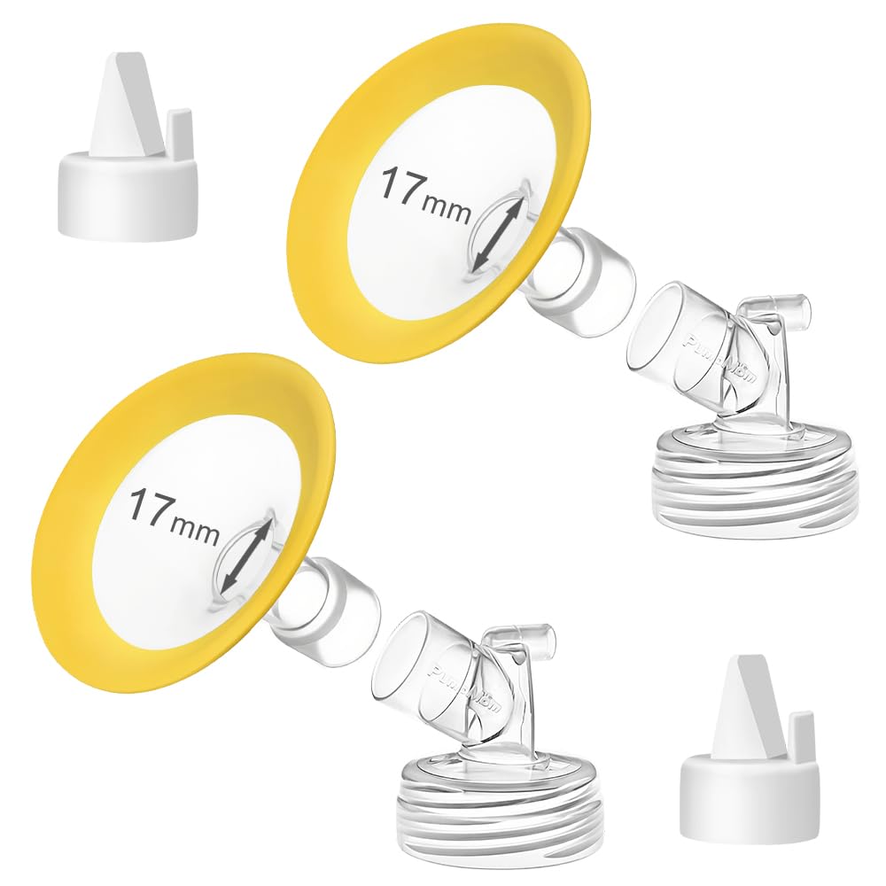 PumpMom-us 17mm Flanges Compatible with Spectra S2 S1 9 Plus Synergy Gold Pump Parts, Replacement 17 mm Breast Pumps Shield Acce