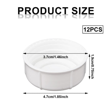 Tinoaly 12Pcs Narrow Baby Bottle Caps For Dr Brown, Medela, Ameda (White, Bpa-Free, Leakproof, Reusable, Dishwasher Safe)