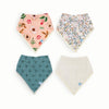 Little Unicorn Baby Bandana Bib 4 pack | Absorbent, Extra Soft Cotton for Drooling & Teething | Adjustable fit (Vintage Floral)