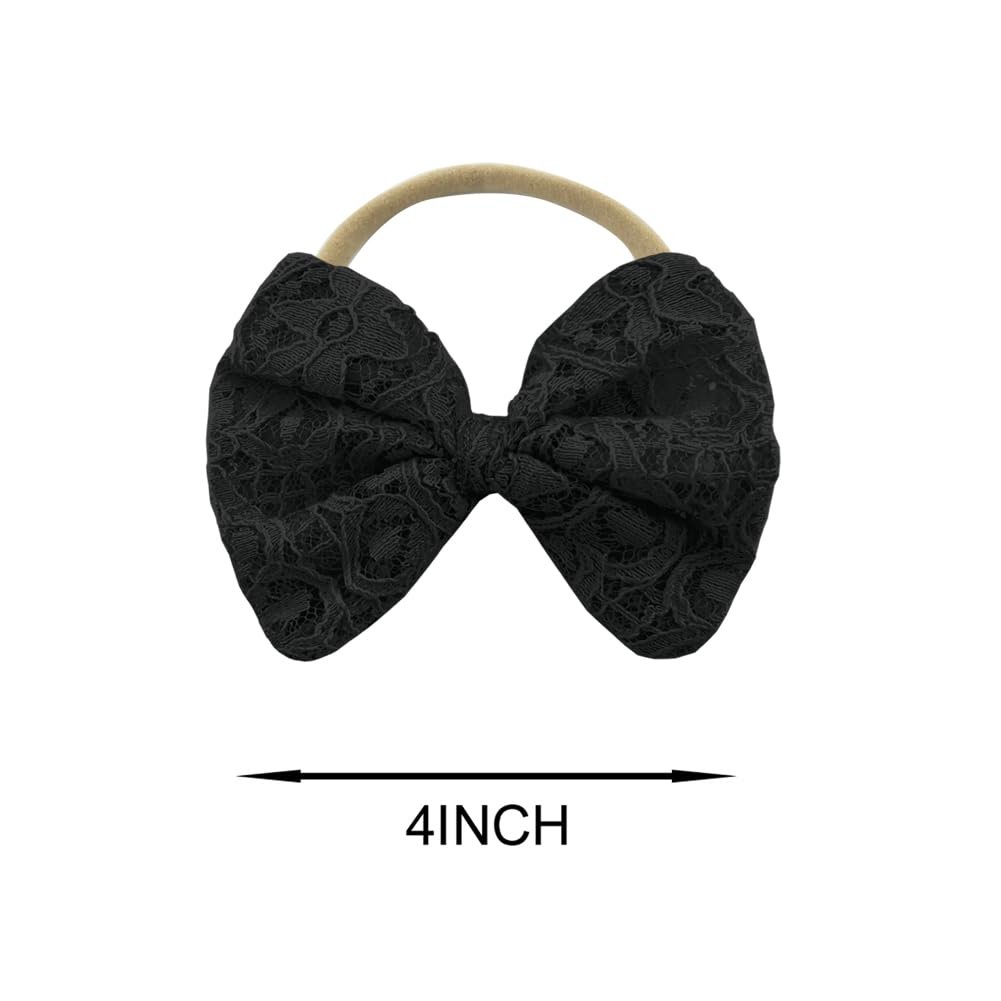 Bgfks Baby Girl Tutu Dress Elegant Lace Pom Pom Flutter Sleeve With Flower Headband Set(Black,18 Months)