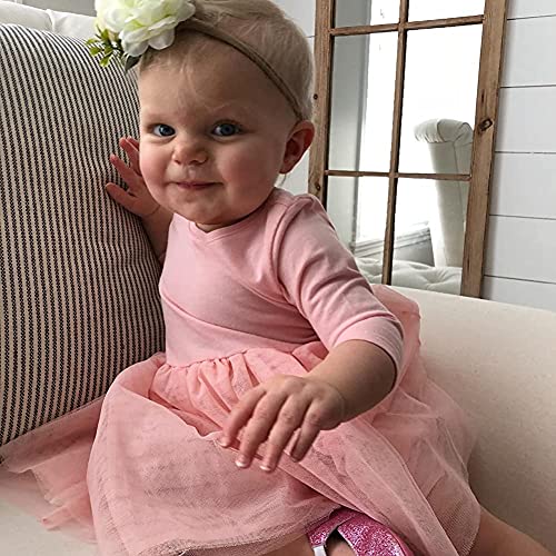 Ever Fairy Flower Crown Elastic Flower Headband Baby Girl Toddler Floral Crown Wreath Newborn Hair Accessories (White)