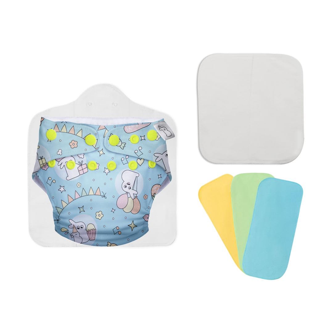 Superbottoms Cloth Diapers For Babies Starter Cloth Diaper Pack With 1 Freesize Uno New Version|Diapers For Babies From 3M T