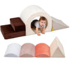 BanaSuper 5-Piece Climbing Toys for Toddlers, Kids Foam Blocks Playset with Arch Tunnel, Convertible Cylinder, Stairs & Ramp, To