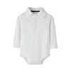 Teach Leanbh Baby Boys Pure Color Cotton Short Long Sleeve Polo Bodysuit 3-24 Months (White/Long Sleeve, 6 Months)